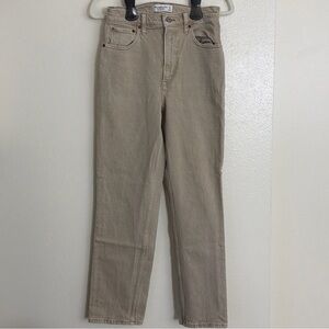 Abercrombie & Fitch Y2K Jeans 27/4 90s Straight Ultra High Rise Tan/Beige